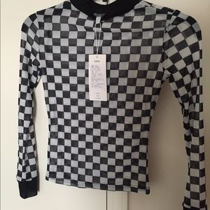 Checkered Mesh Top
